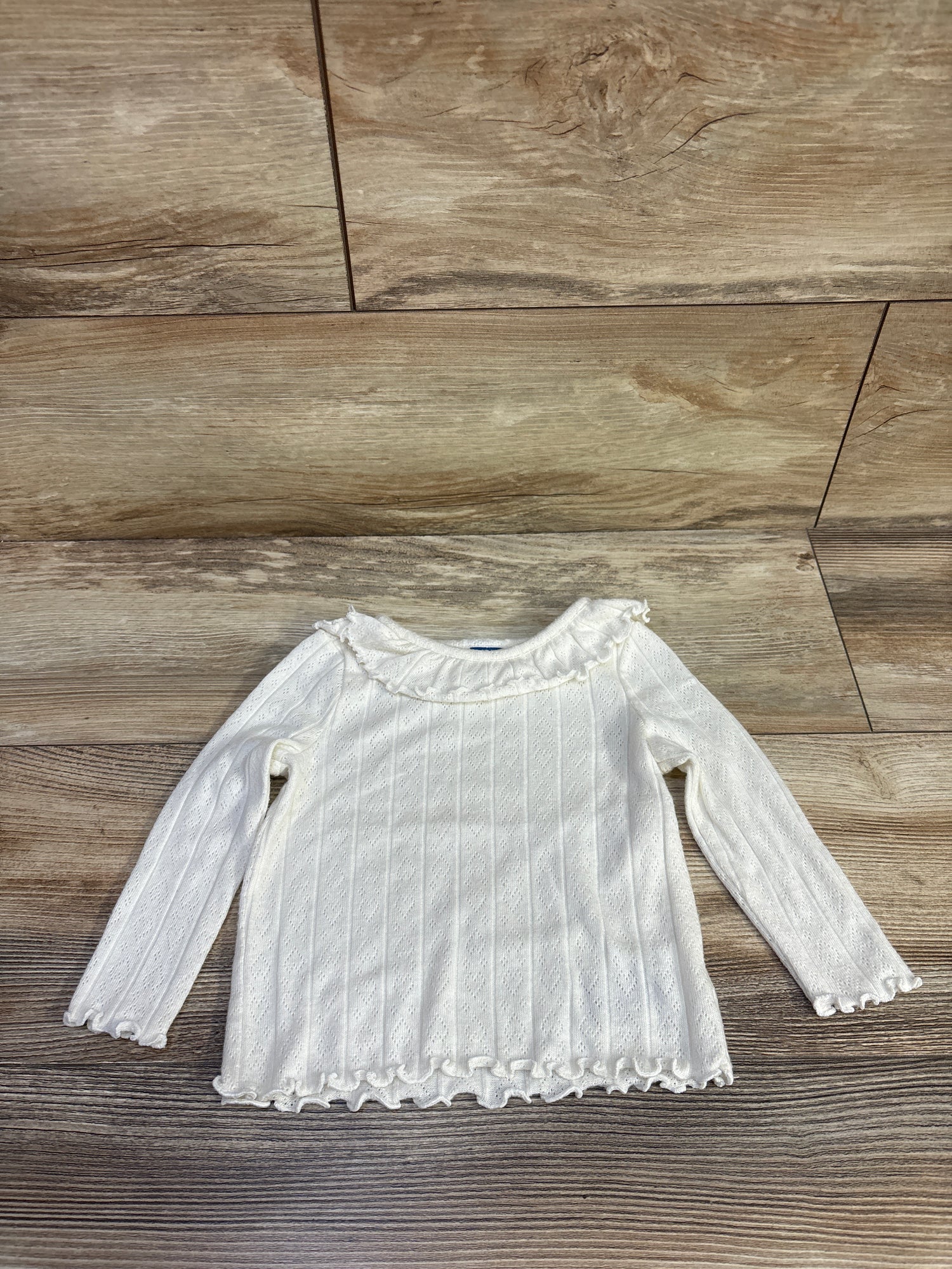 Old Navy Pointelle Knit Collared Shirt White sz 12-18m