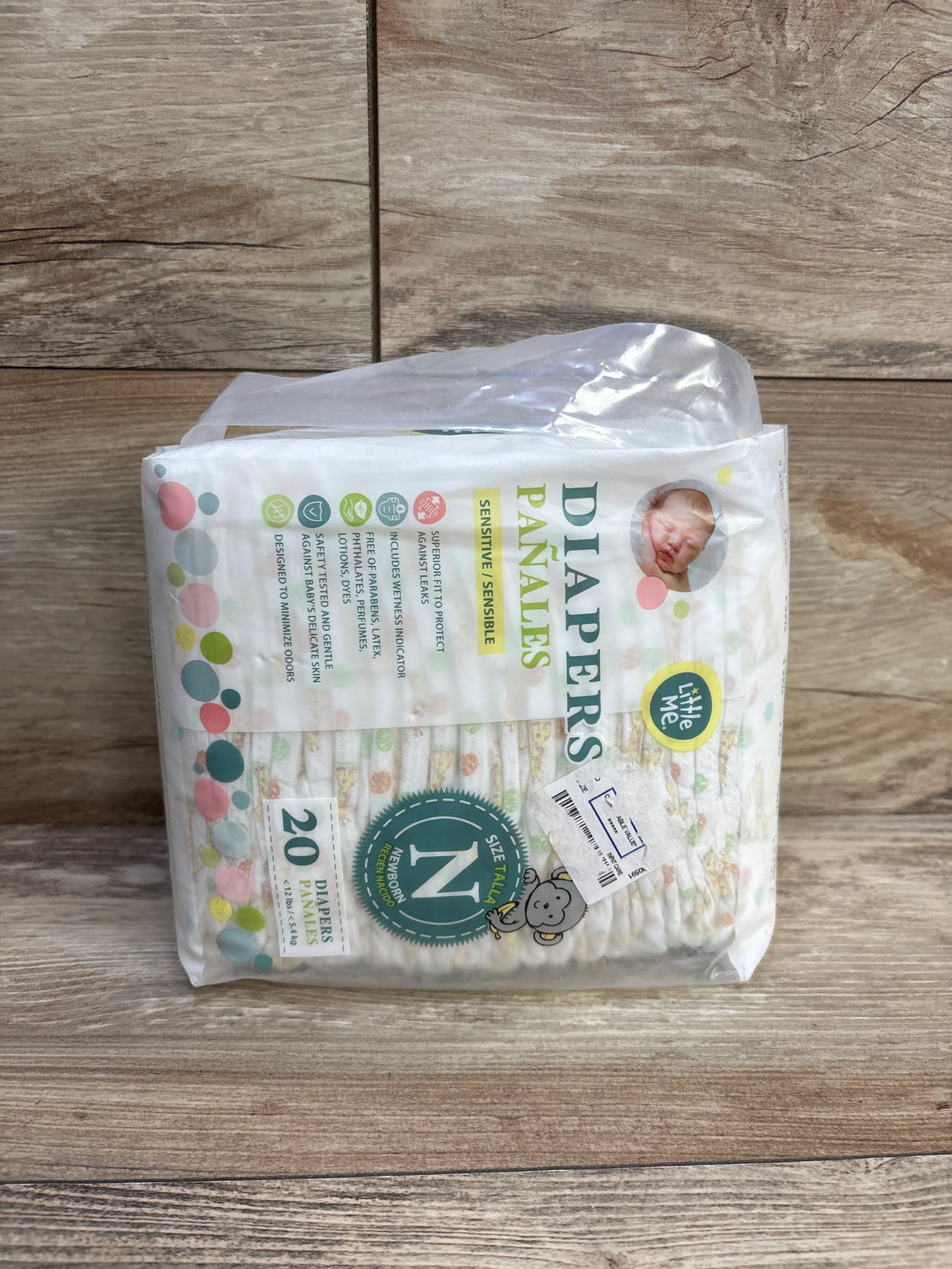 NEW Little Me Sensitive Skin Diapers, sz NB 20ct