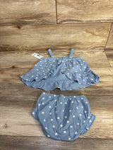 NEW Carter's 2pc Tank Top & Bloomer Set Blue sz 18m