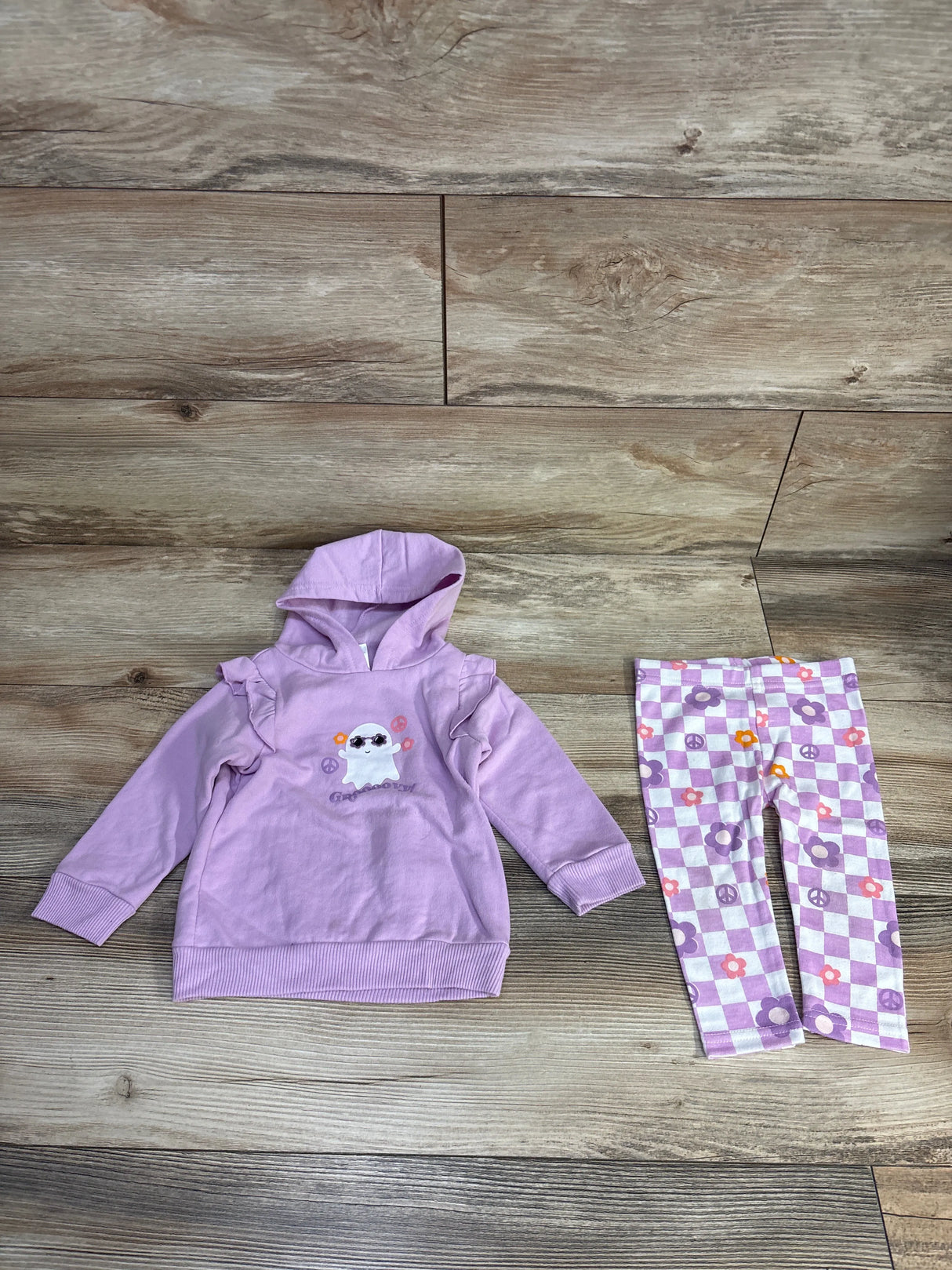 Lila & Jack 2pc Ghost Pull Over Hoodie & Pants Lilac sz 6-9m