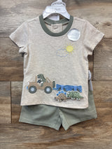 NEW Mini Bean 3pc Shirt, Shorts, & Hat Set Beige sz 24m
