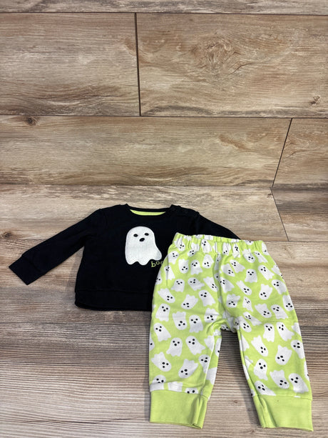 Cat & Jack 2pc Boo Sweatshirt & Jogger Set Black sz 3-6m - Me n Mommy To Be