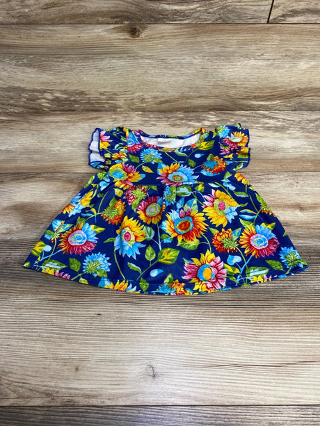 Floral Print Top Blue sz 12-18m - Me n Mommy To Be