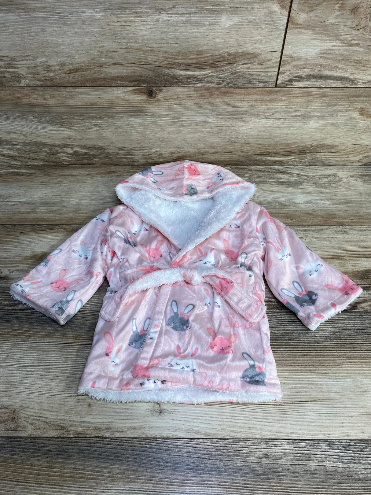 Bunny Hooded Robe Pink sz 0-9m - Me n Mommy To Be