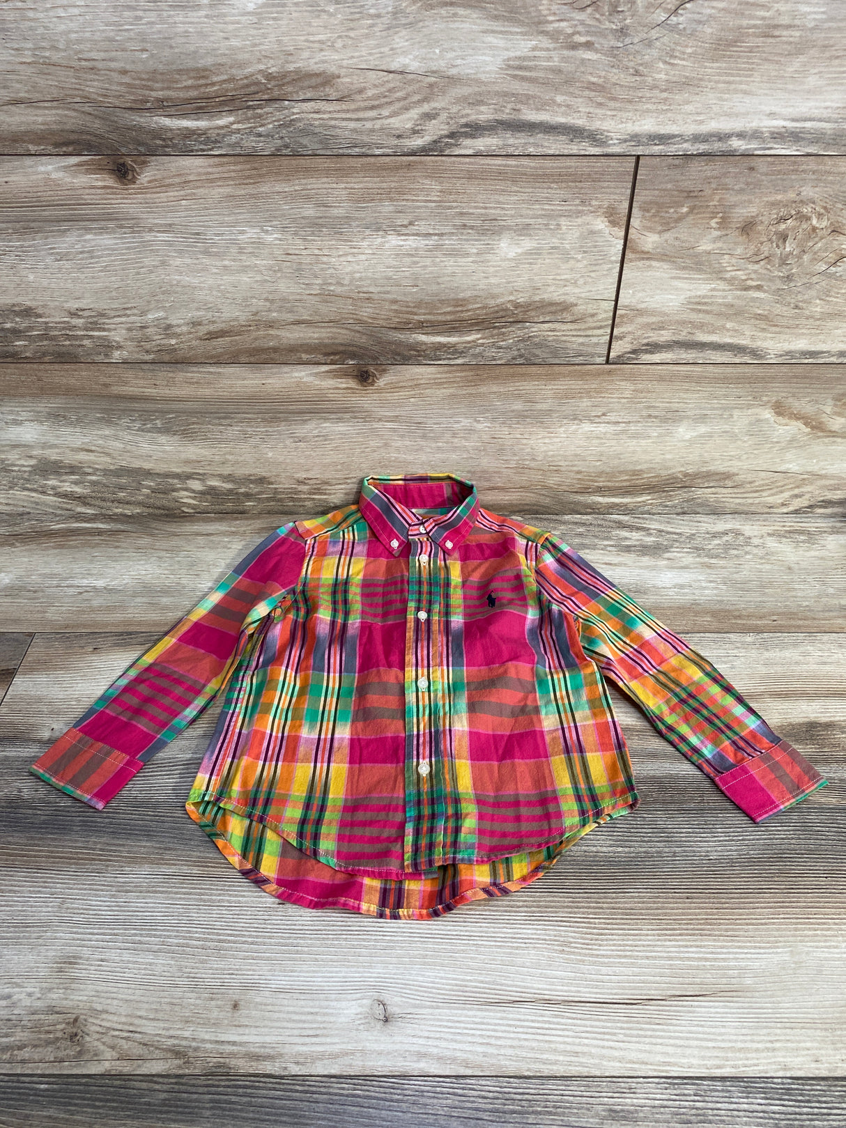 NEW Ralph Lauren Striped Button Down Shirt Pink sz 3T