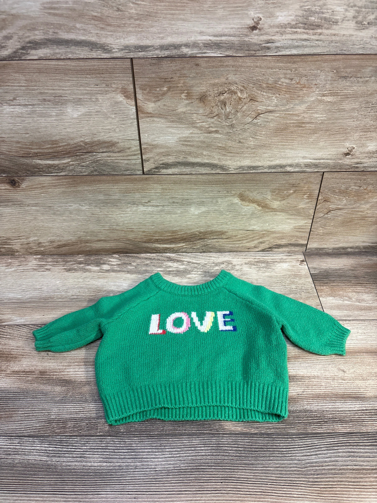 Old Navy SoSoft 'Love' Knit Sweater Green sz 0-3m
