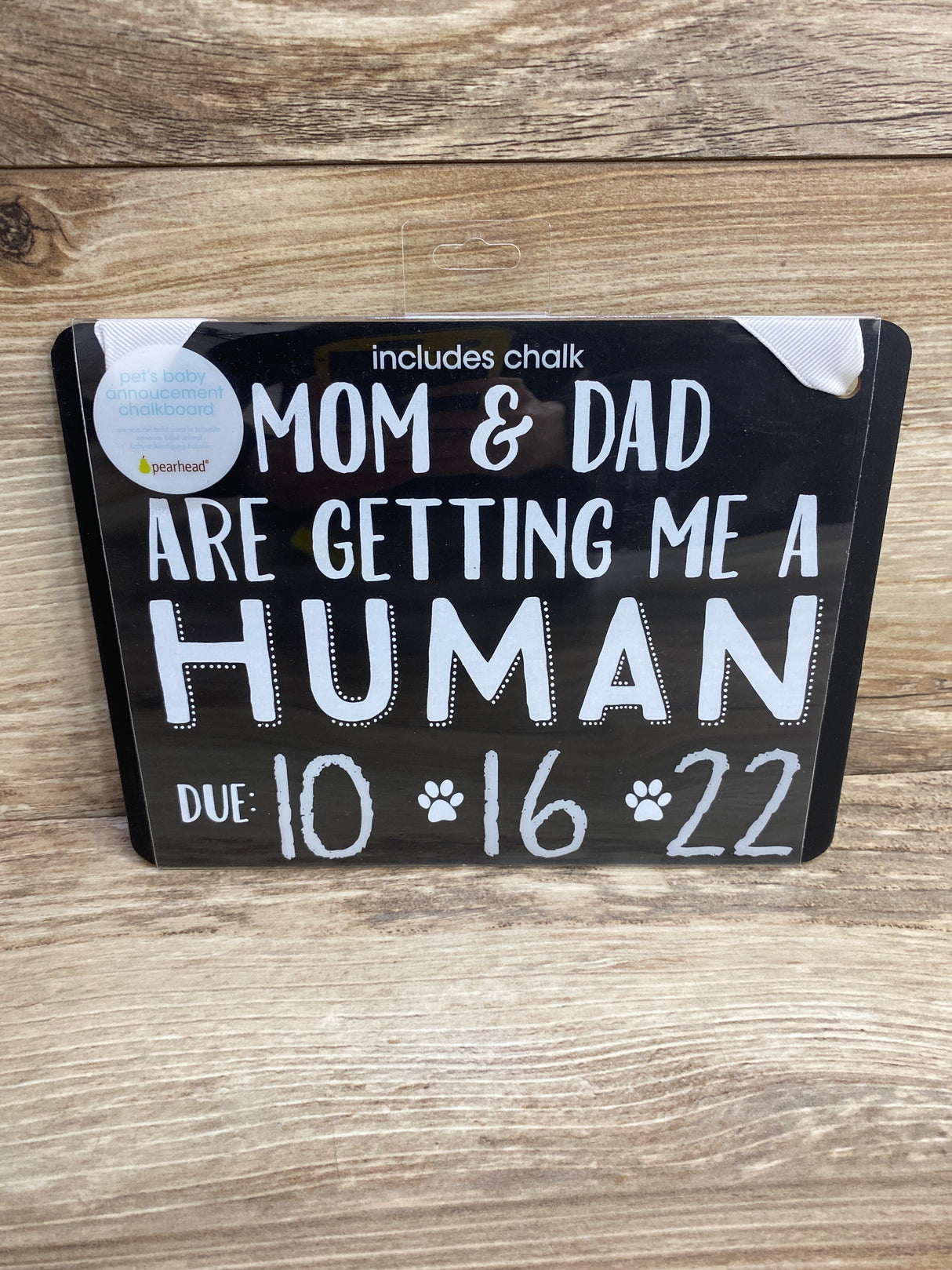 NEW Pearhead Pet's Baby Announcement Chalkboard Photo Prop