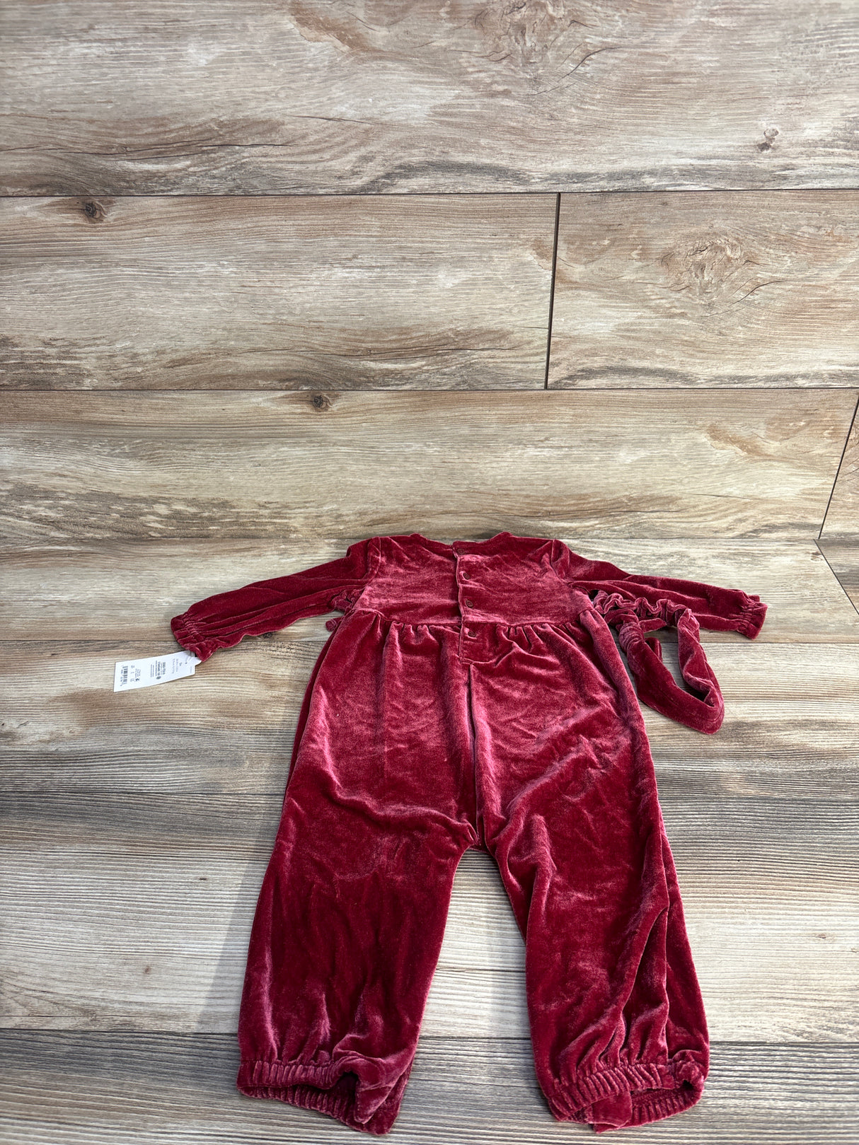 NEW Just One You 2pc Set Velvet Coverall & Headband Red sz 12m