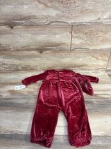 NEW Just One You 2pc Set Velvet Coverall & Headband Red sz 12m