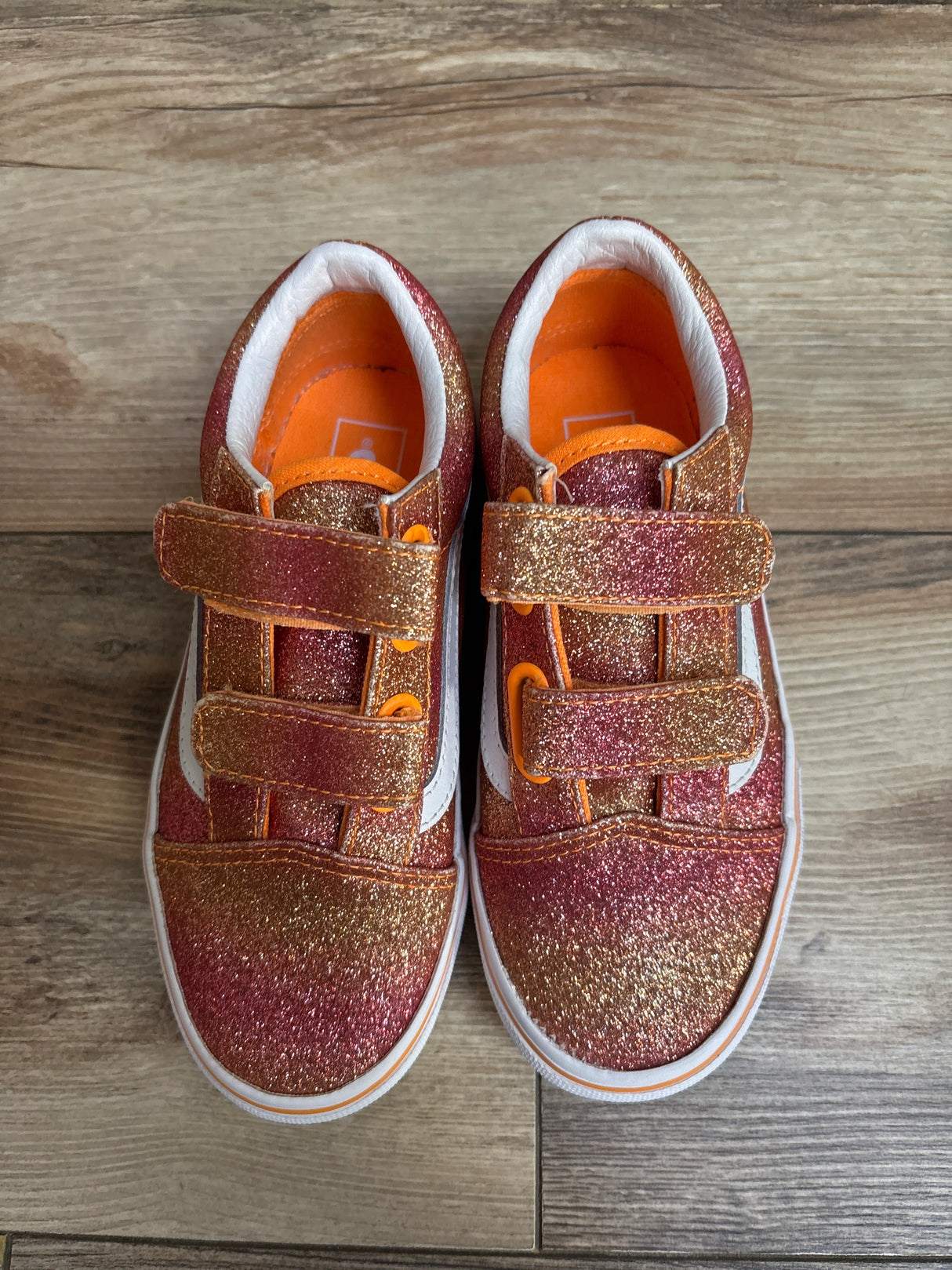 Vans Old Skool V 'Sunrise Glitter' Sneakers Orange sz 13c