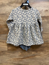 NEW Child Of Mine 2pc Long Sleeve Dress & Footed Tights Set Blue sz 3-6m