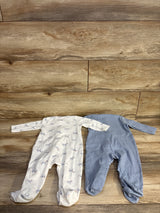 NEW Just One You 2pk Ribbed Zebra Sleepers White/Blue sz 6m