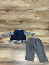 Izod 4pc Plaid Vest Set White/Grey sz 3-6m