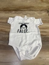 Rabbit Skins The Office Dwight 'Clean Diaper? False.' Bodysuit White sz 18m