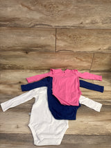 Honest Baby 3pk Bodysuit Set White sz 12m