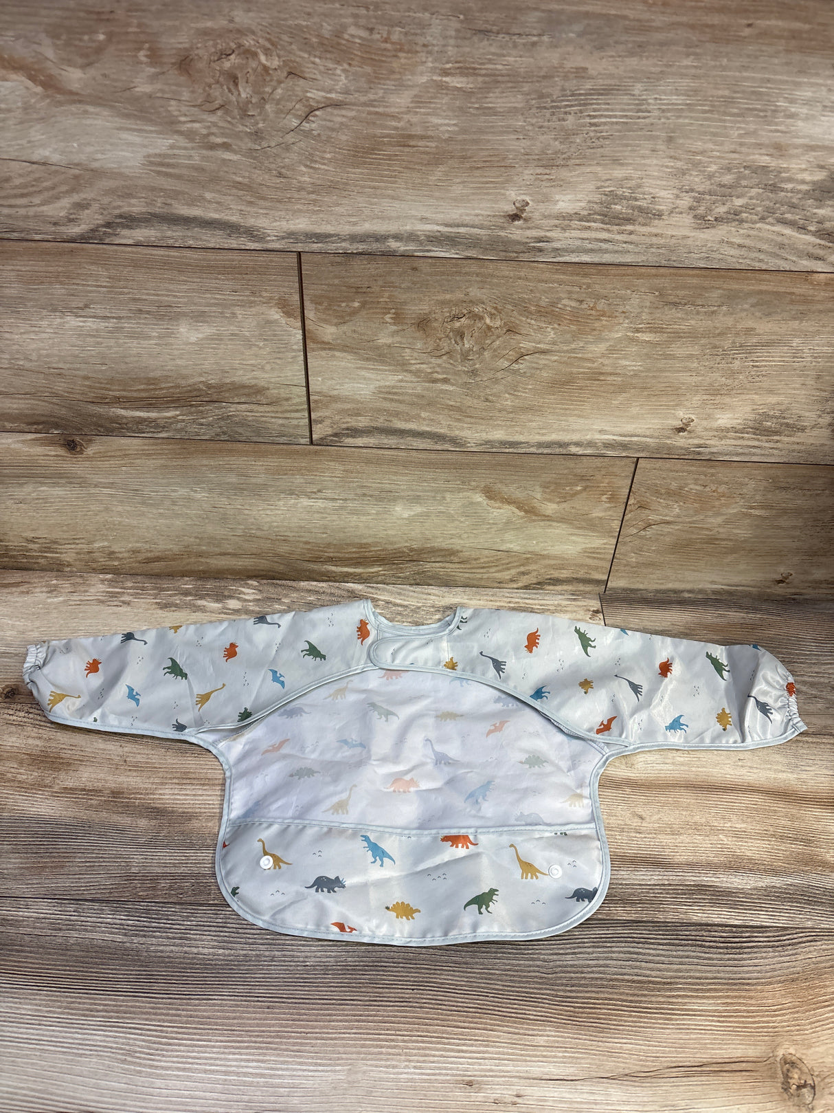 Tiny Twinkle Mess Proof/Waterproof Long Sleeve Bib Dinosaur Print sz 6-24m