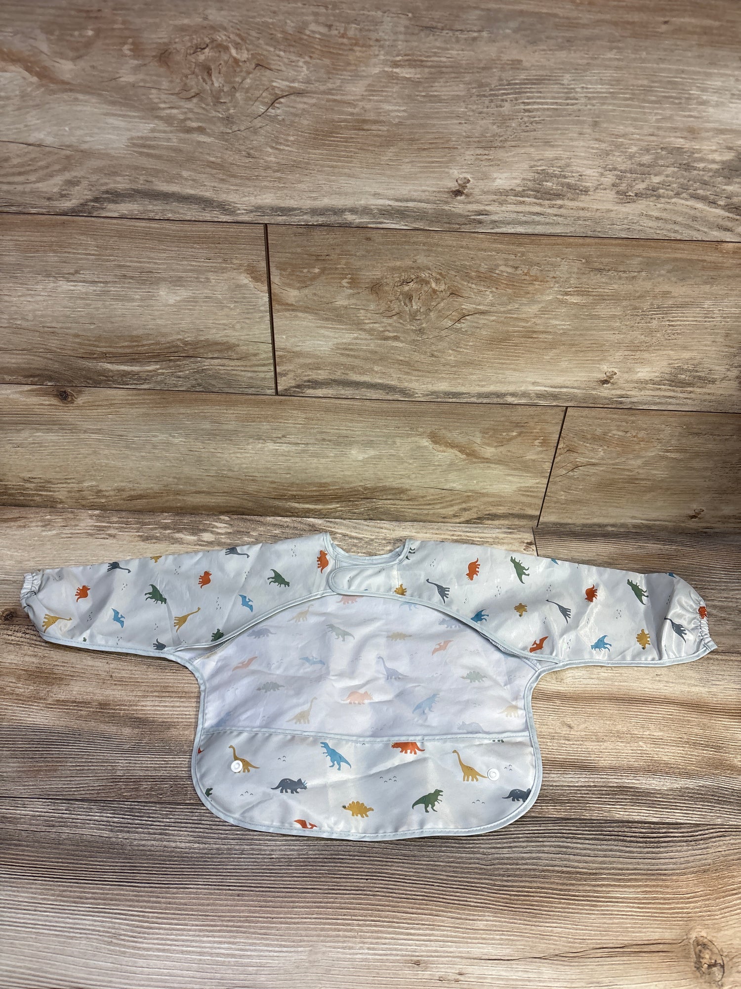 Tiny Twinkle Mess Proof/Waterproof Long Sleeve Bib Dinosaur Print sz 6-24m