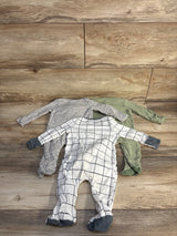 Cloud Island 3pk Sleepers Grey sz 0-3m