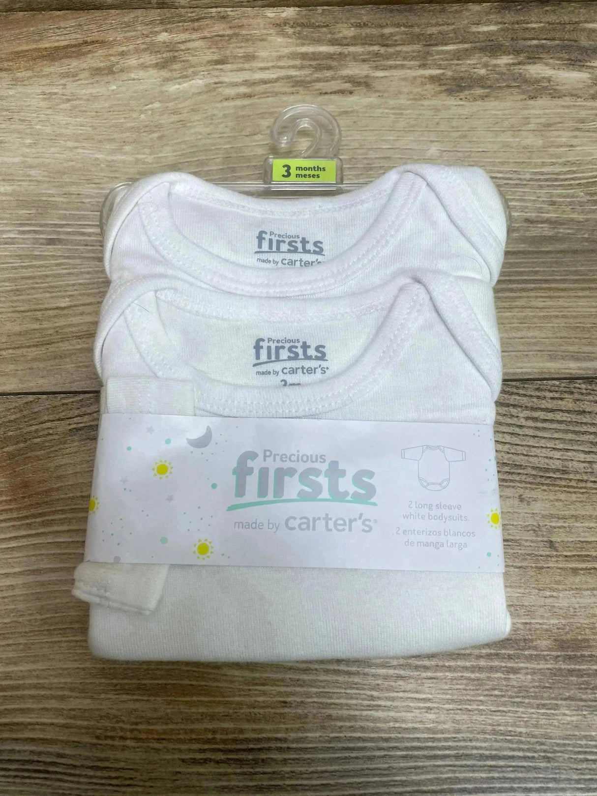 NEW Precious Firsts 2pk Long Sleeve Bodysuits White sz 3m