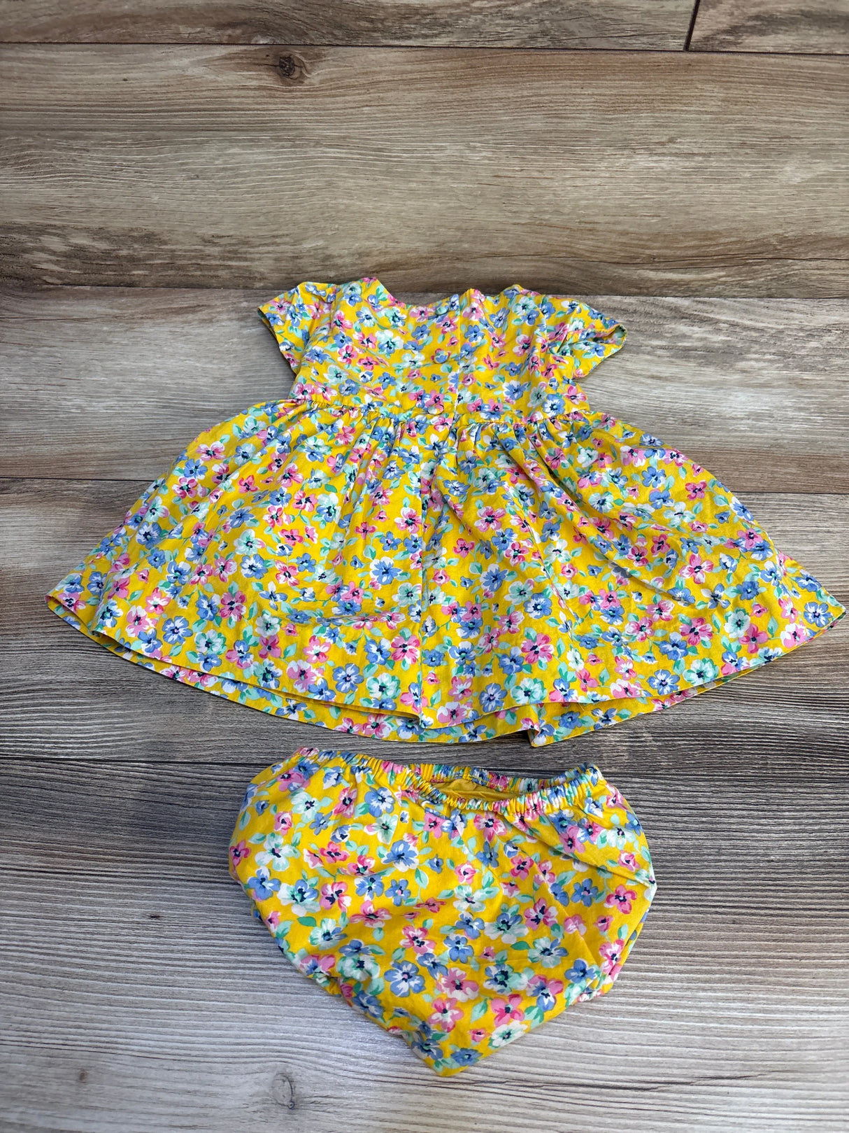 Ralph Lauren Floral Dress & Bloomers 2pc Set Yellow sz 3m