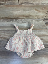Snug Gauze Smocked Bodysuit Dress Beige sz 6-9m