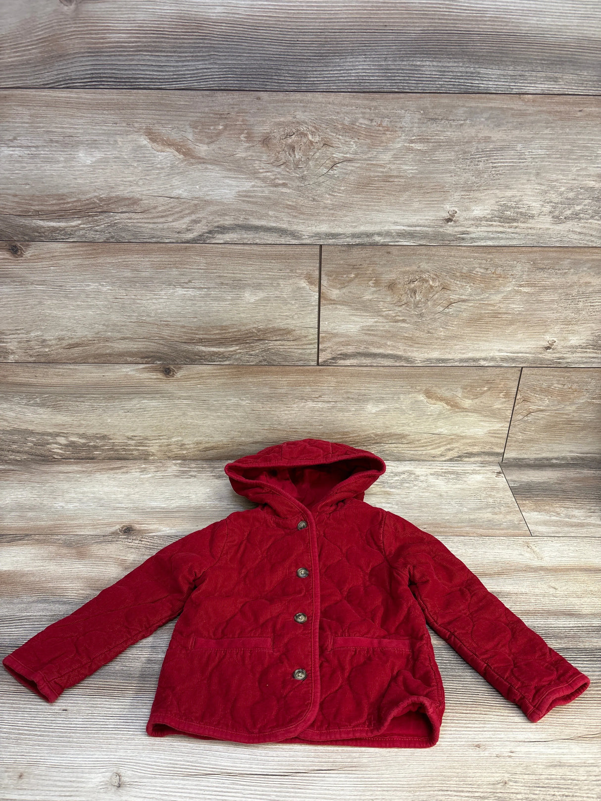 Carter's Corduroy Hooded Quilted Jacket Red sz 24m