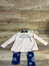 NEW Lucky Brand 2pc Waffle Knit Shirt & Pants Set Pink sz 3T