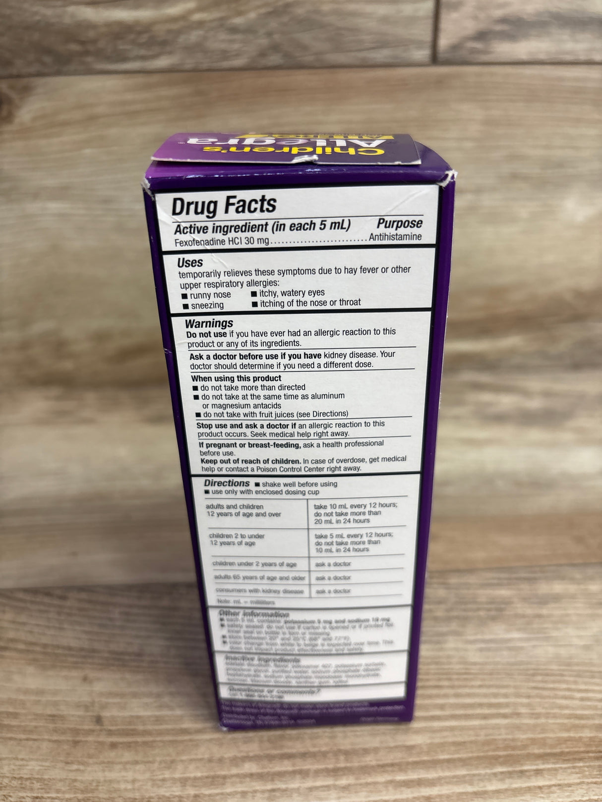 NEW Children's Allegra 12 Hour Allergy Relief Liquid - Berry Flavor