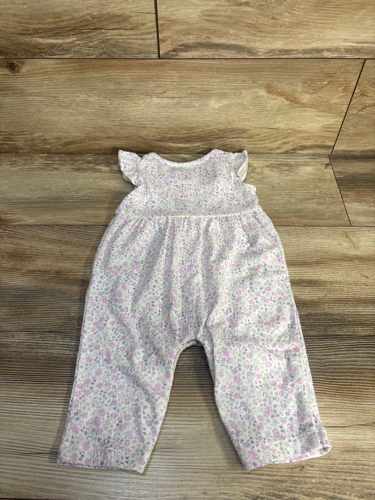 Carter's Crinkle Button Front Jumpsuit White sz 6m