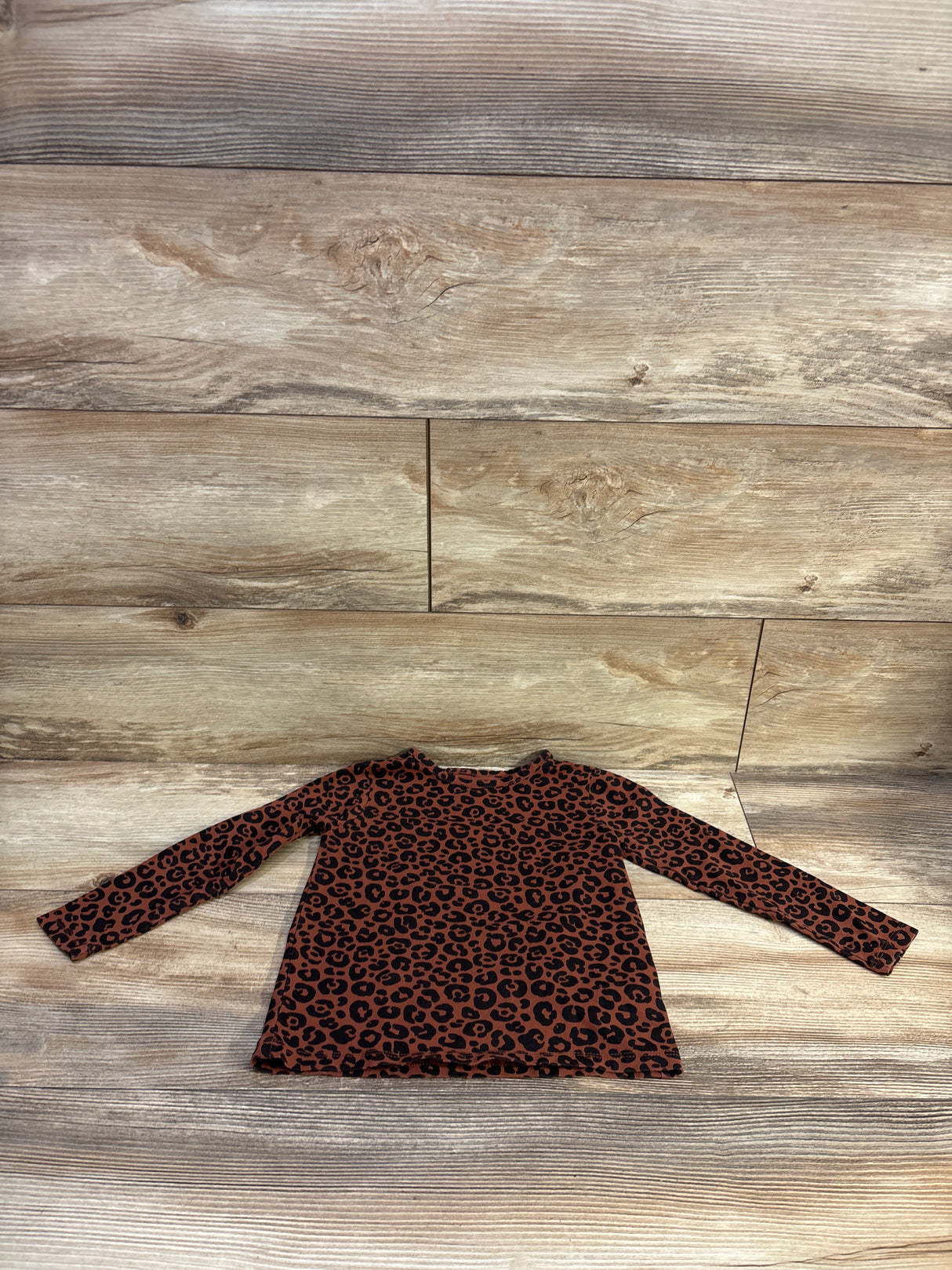 H&M Leopard Print Long Sleeve Shirt Brown sz 3/4T