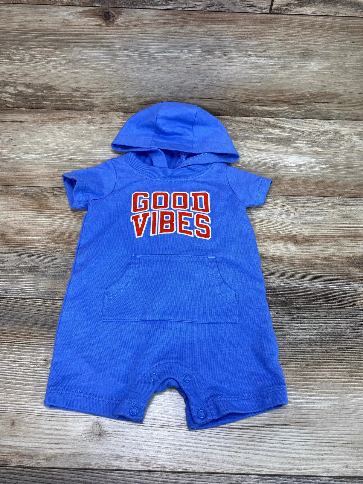 Carter's Hooded Shortie Romper Blue sz 6m - Me 'n Mommy To Be