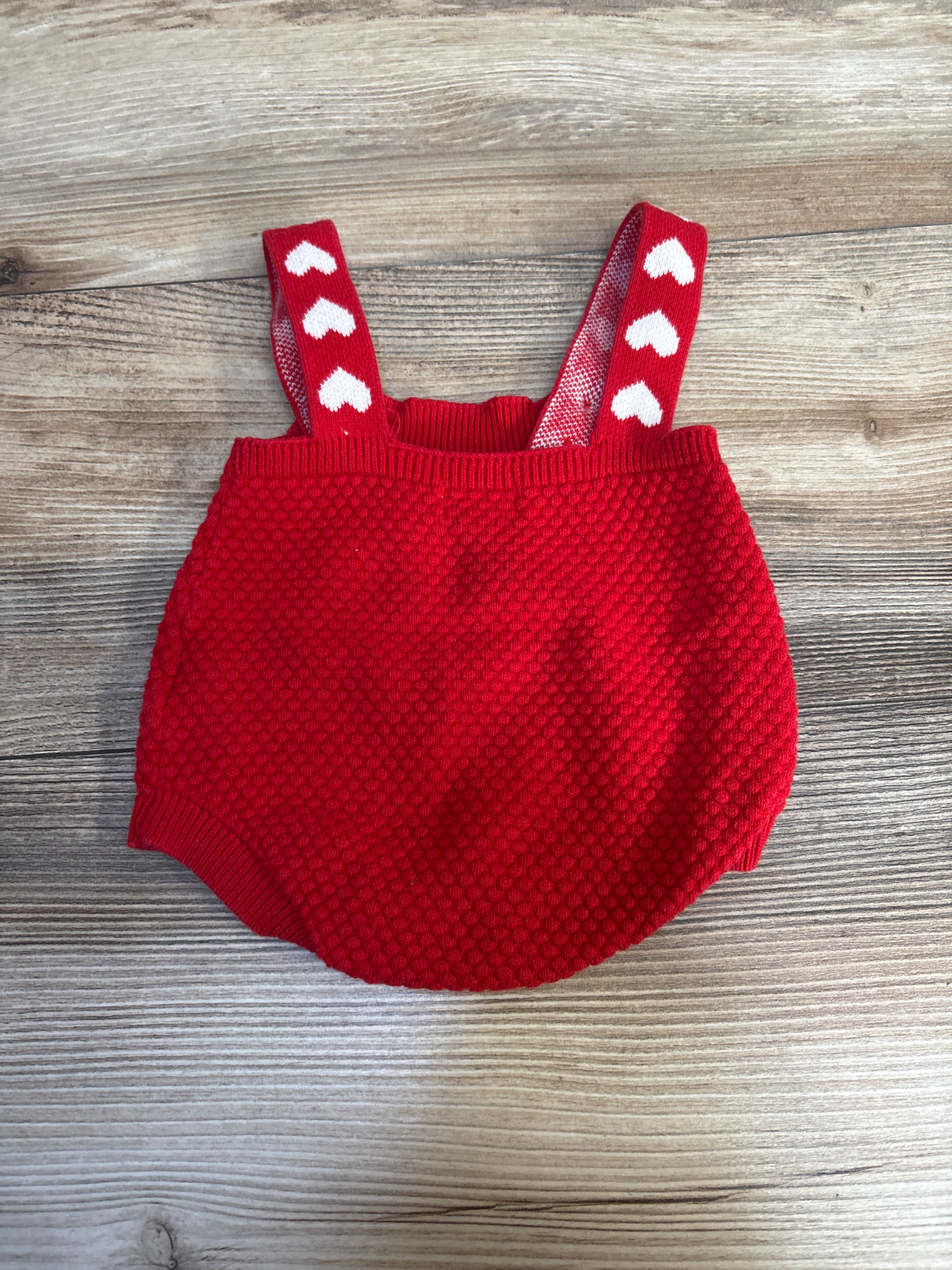 Cat & Jack Textured Valentines Day Bubble Romper Red sz Newborn