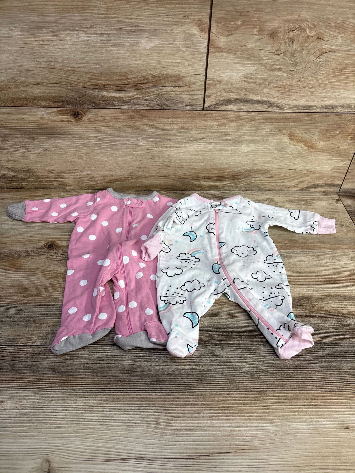 Gerber 2pk Sleepers White/Pink sz Preemie