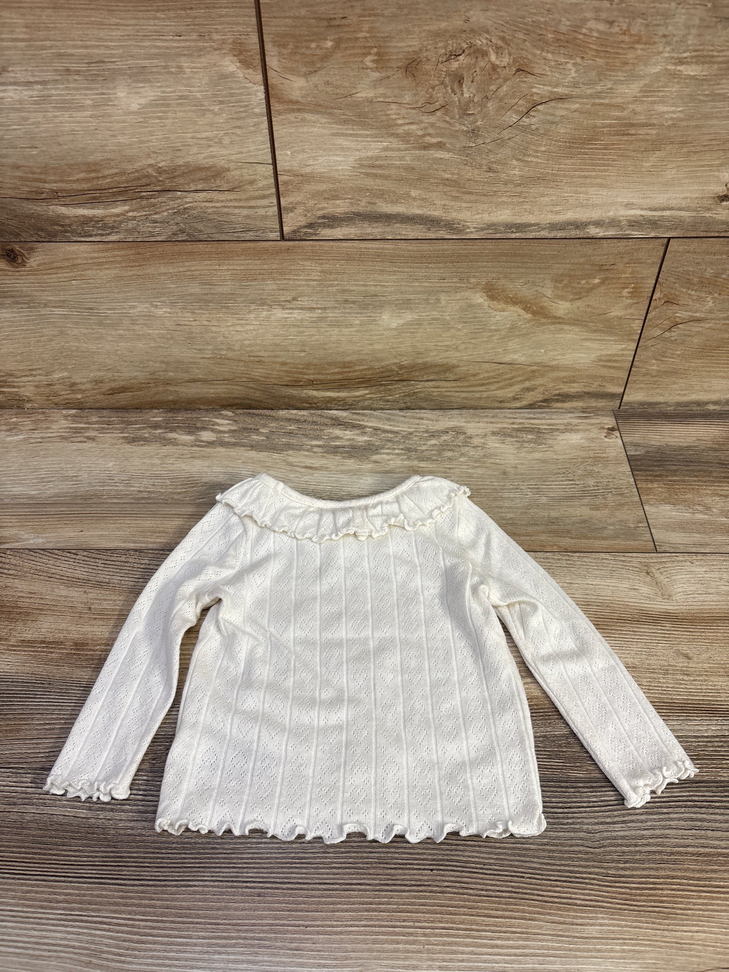 Old Navy Pointelle Knit Collared Shirt White sz 12-18m