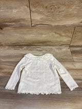 Old Navy Pointelle Knit Collared Shirt White sz 12-18m