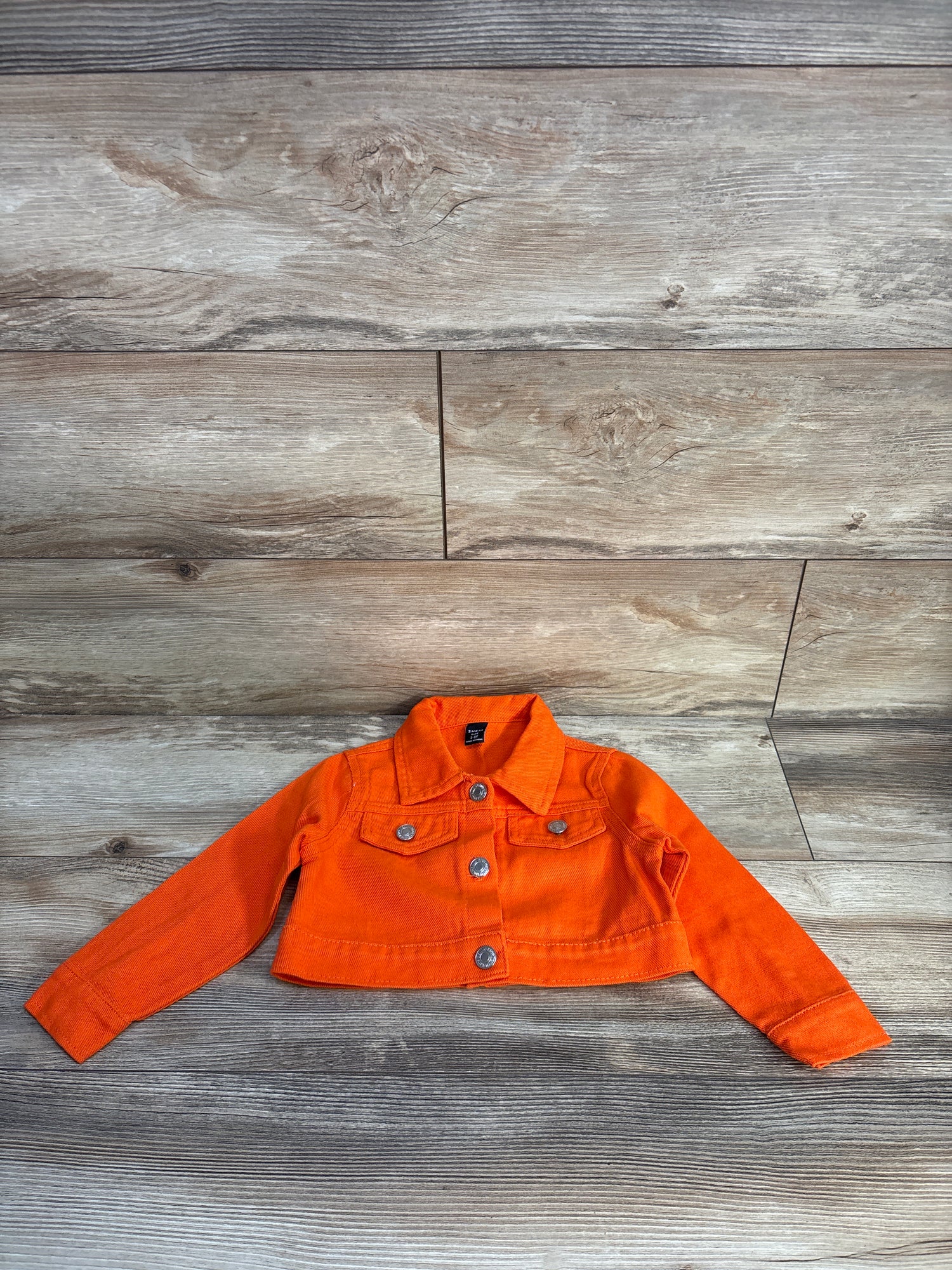 Shein Denim Jacket Orange sz 2-3T
