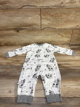 NWOT Cherie Kids Racoon Print Snap Coverall White sz 6-9m