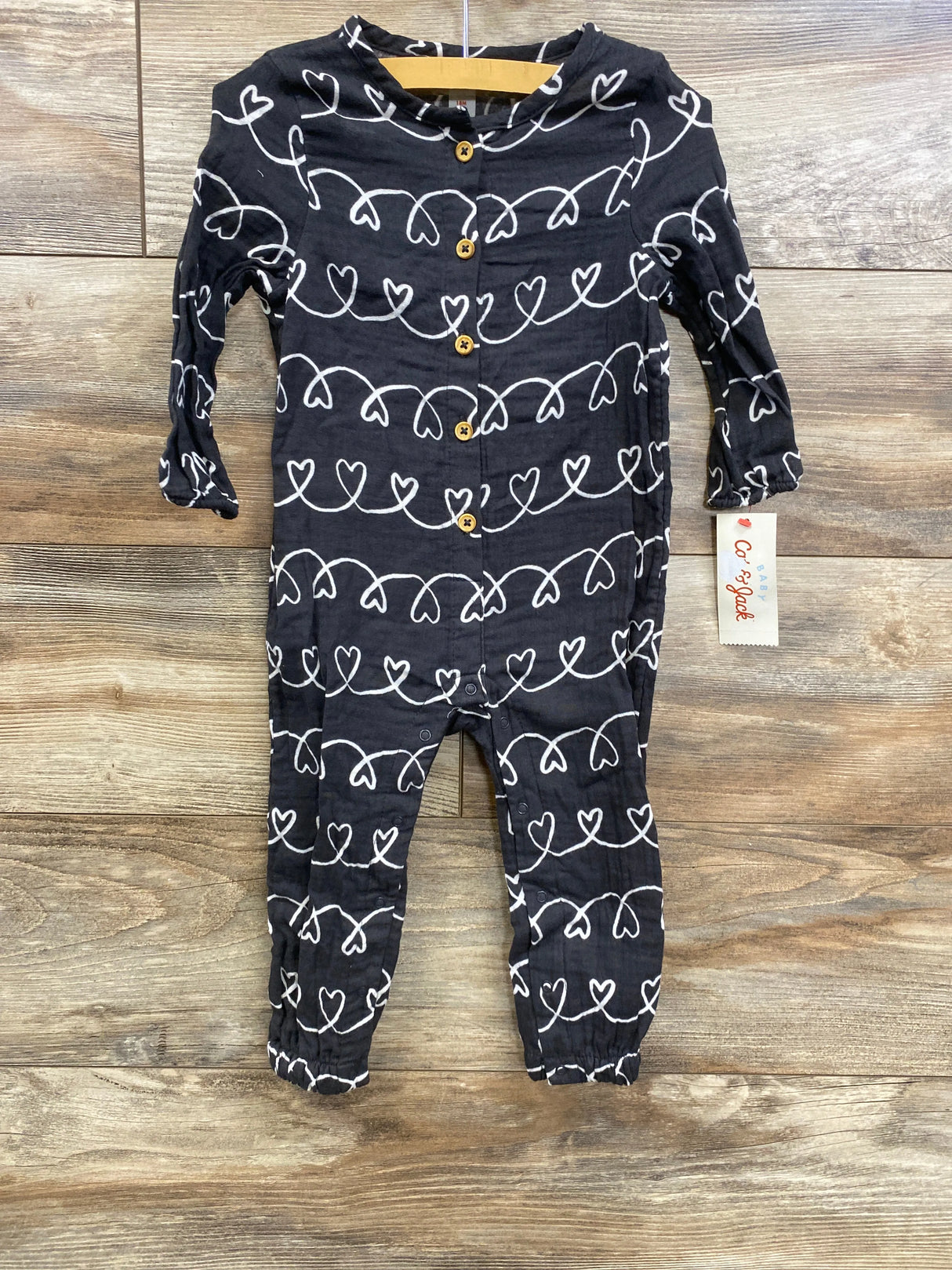 NEW Cat & Jack Heart Print Coverall Grey sz 18m