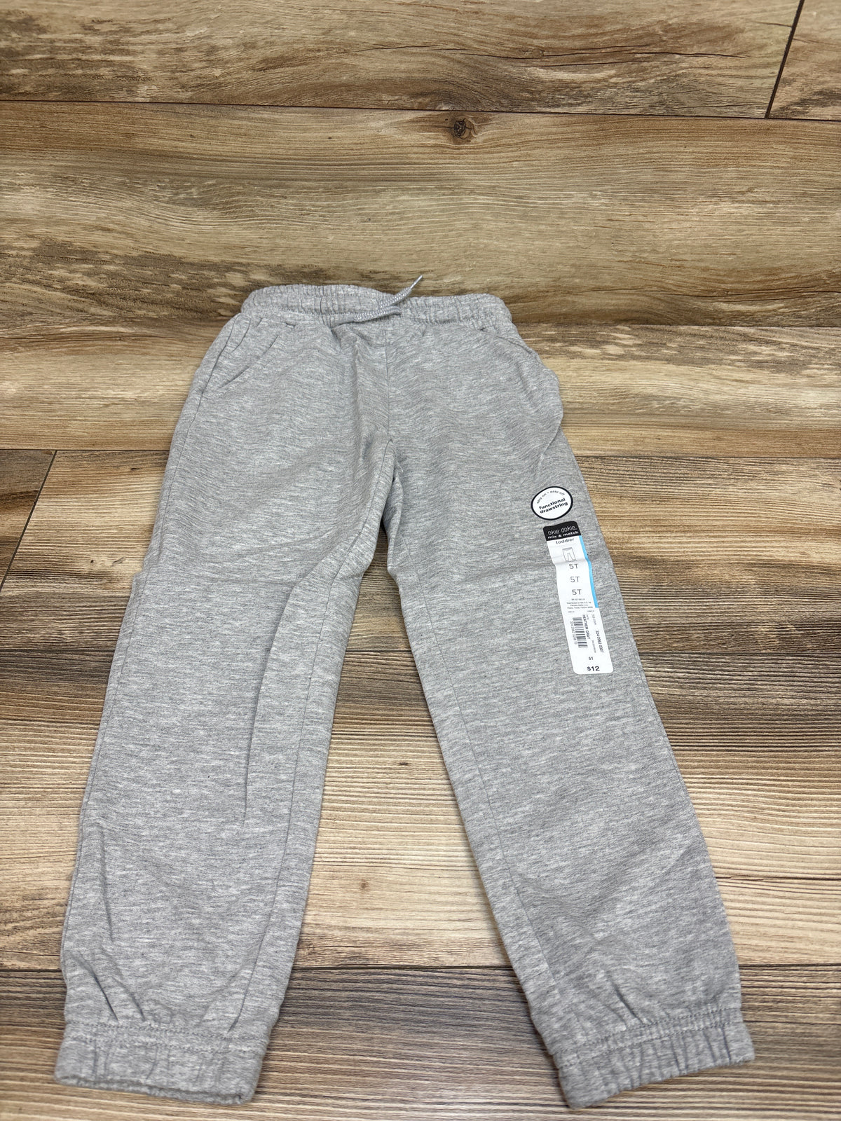 NEW Okie Dokie Drawstring Joggers Grey sz 5T