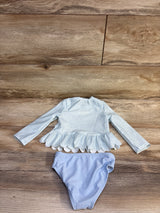 Cat & Jack 2pc Peplum Rashgaurd & Swimsuit Bottoms Blue sz 18m