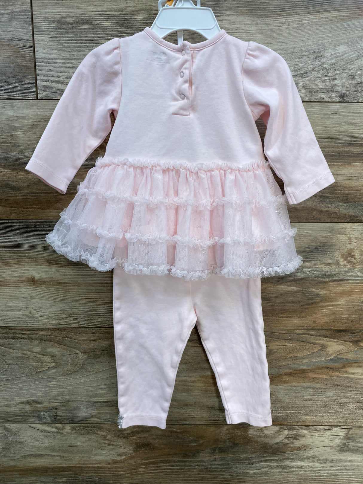 Little Me Tulle Top & Leggings Set Pink sz 12m
