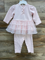 Little Me Tulle Top & Leggings Set Pink sz 12m