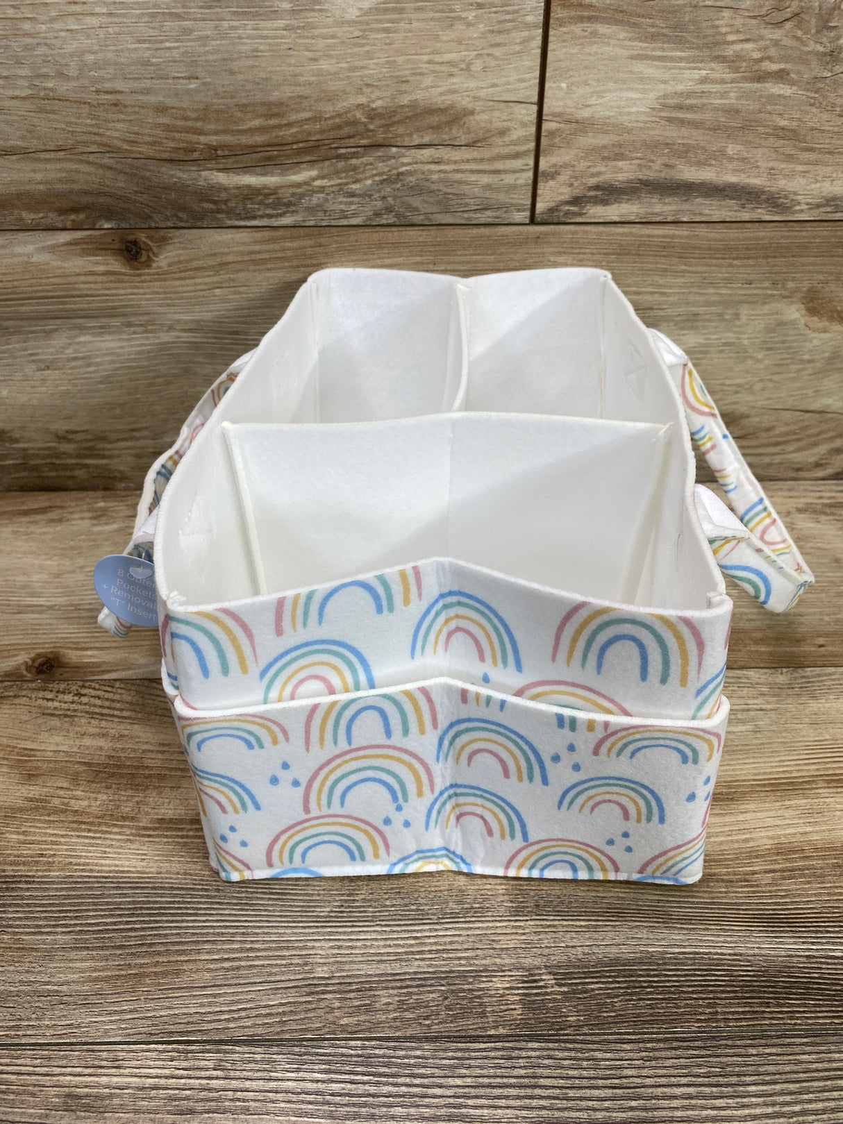 NEW Sammy & Lou Felt Portable Diaper Caddy Painted Rainbow