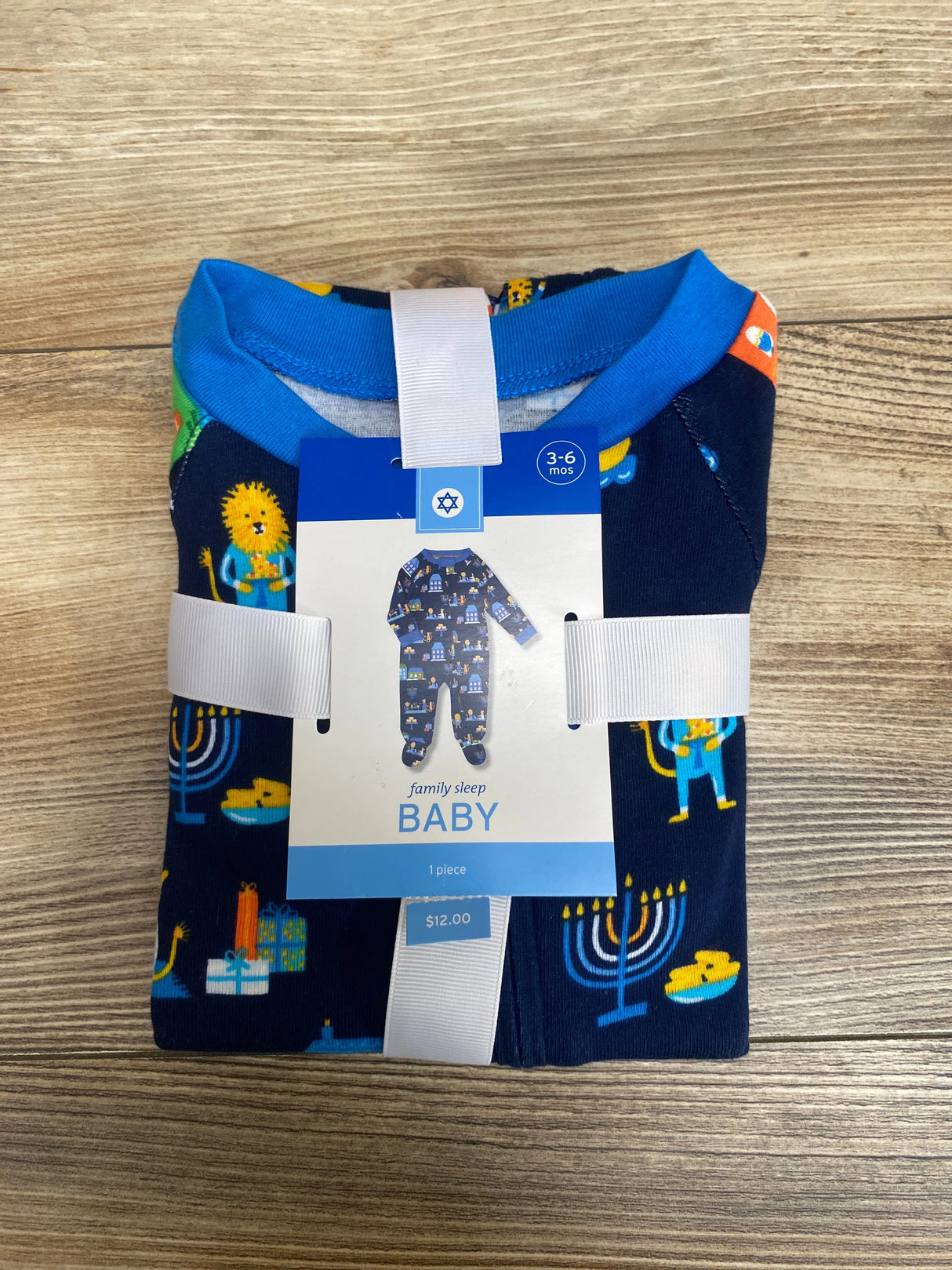 NEW Wondershop Hanukkah Sleeper Lions Navy sz 3-6m