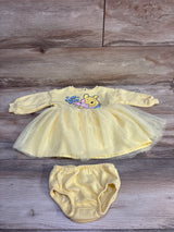 Disney Baby 2pc Winnie The Pooh Sweatshirt Dress & Bloomers Set Yellow sz 6/9m