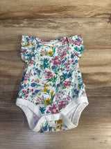 Baby Gap Flutter Sleeve Floral Bodysuit White sz 0-3m