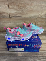 Sketchers Heart Light Up Boogie Land Sneaker Mint sz 9c