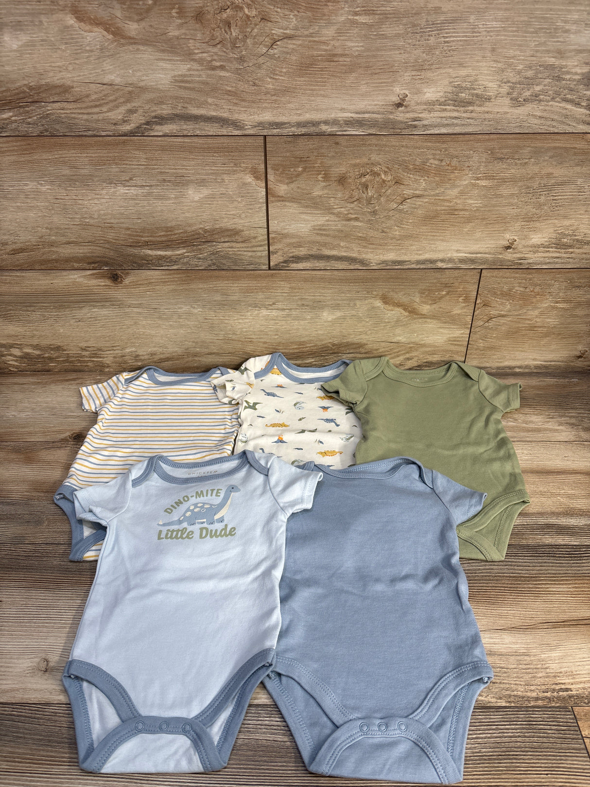 Chick Pea 5pk Bodysuit Set Blue sz 6-9m
