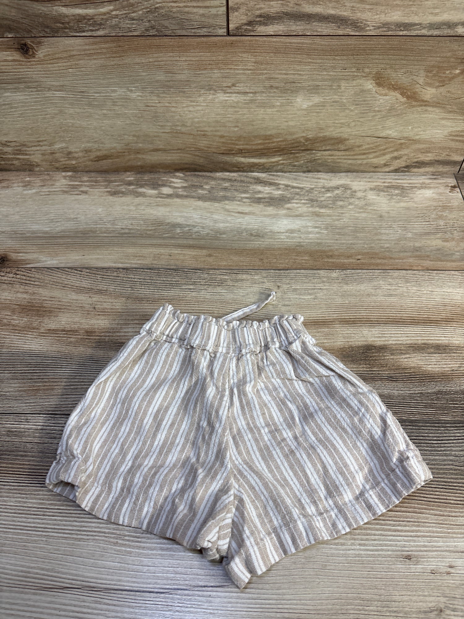 Nordstrom Striped Linen Shorts Beige sz 2T