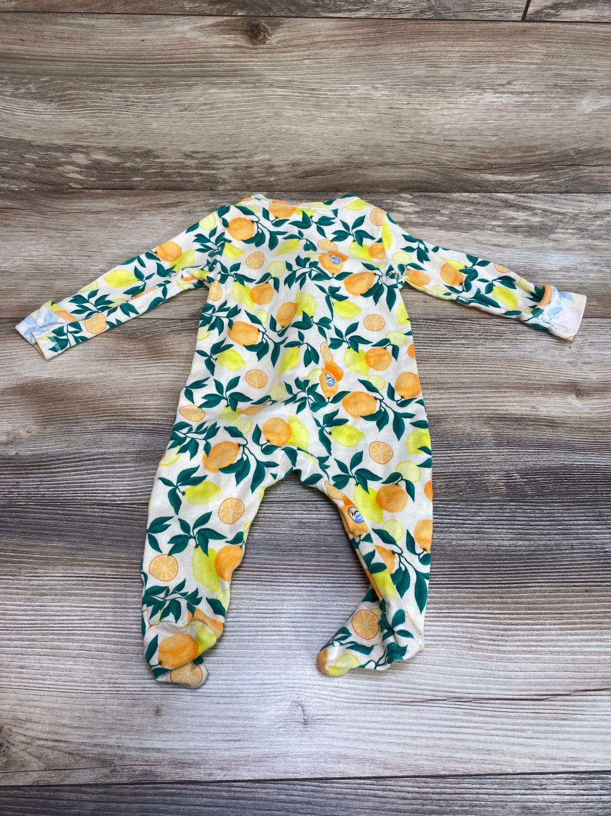 Old Navy Lemons & Oranges Sleeper Beige sz 3-6m